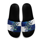 Torres Strait Islanders Nautical Compass Sea Life Slide Sandals Indigenous Traditional Flag Pattern Tribal Marine Art