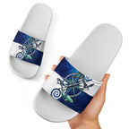 Torres Strait Islanders Nautical Compass Sea Life Slide Sandals Indigenous Traditional Flag Pattern Tribal Marine Art
