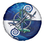 Torres Strait Islanders Nautical Compass Sea Life Spare Tire Cover Indigenous Traditional Flag Pattern Tribal Marine Art