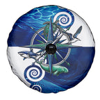 Torres Strait Islanders Nautical Compass Sea Life Spare Tire Cover Indigenous Traditional Flag Pattern Tribal Marine Art