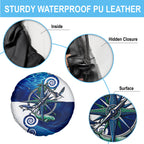 Torres Strait Islanders Nautical Compass Sea Life Spare Tire Cover Indigenous Traditional Flag Pattern Tribal Marine Art