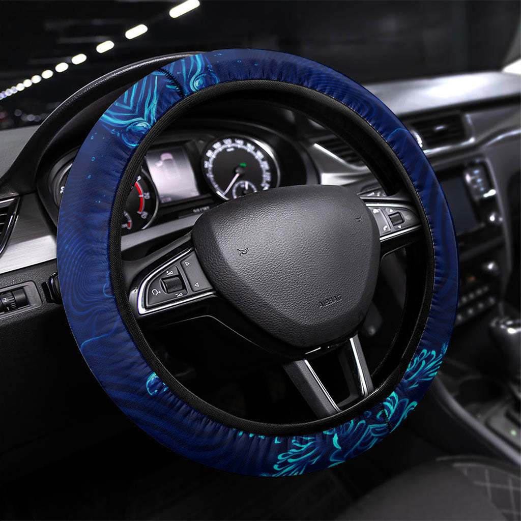 Torres Strait Islanders Nautical Compass Sea Life Steering Wheel Cover Indigenous Traditional Flag Pattern Tribal Marine Art