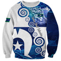 Torres Strait Islanders Nautical Compass Sea Life Sweatshirt Indigenous Traditional Flag Pattern Tribal Marine Art
