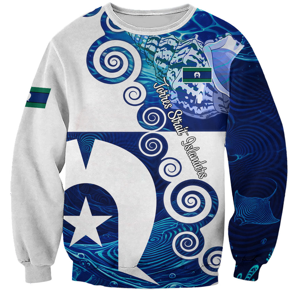 Torres Strait Islanders Nautical Compass Sea Life Sweatshirt Indigenous Traditional Flag Pattern Tribal Marine Art