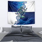 Torres Strait Islanders Nautical Compass Sea Life Tapestry Indigenous Traditional Flag Pattern Tribal Marine Art