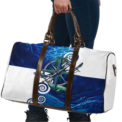 Torres Strait Islanders Nautical Compass Sea Life Travel Bag Indigenous Traditional Flag Pattern Tribal Marine Art