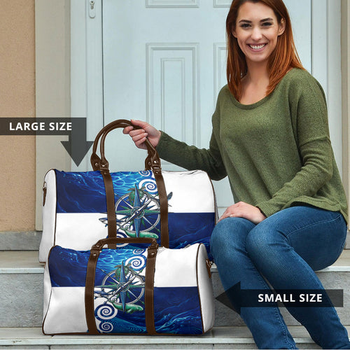 Torres Strait Islanders Nautical Compass Sea Life Travel Bag Indigenous Traditional Flag Pattern Tribal Marine Art