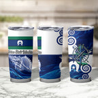 Torres Strait Islanders Nautical Compass Sea Life Tumbler Cup Indigenous Traditional Flag Pattern Tribal Marine Art