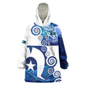 Torres Strait Islanders Nautical Compass Sea Life Wearable Blanket Hoodie Indigenous Traditional Flag Pattern Tribal Marine Art