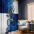 Torres Strait Islanders Nautical Compass Sea Life Window Curtain Indigenous Traditional Flag Pattern Tribal Marine Art