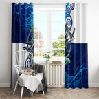 Torres Strait Islanders Nautical Compass Sea Life Window Curtain Indigenous Traditional Flag Pattern Tribal Marine Art