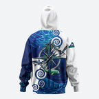 Torres Strait Islanders Nautical Compass Sea Life Zip Hoodie Indigenous Traditional Flag Pattern Tribal Marine Art