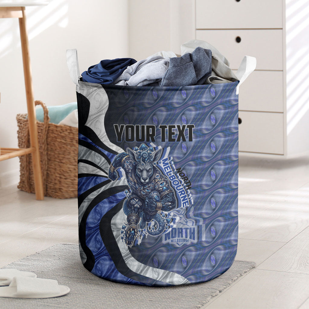 Personalised North Melbourne Kangaroos Laundry Basket Trippy Psychedelic Abstract Art Mascot Football Fans