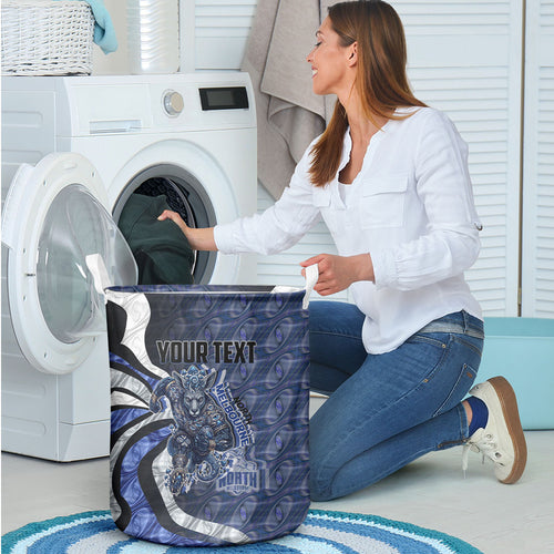 Personalised North Melbourne Kangaroos Laundry Basket Trippy Psychedelic Abstract Art Mascot Football Fans