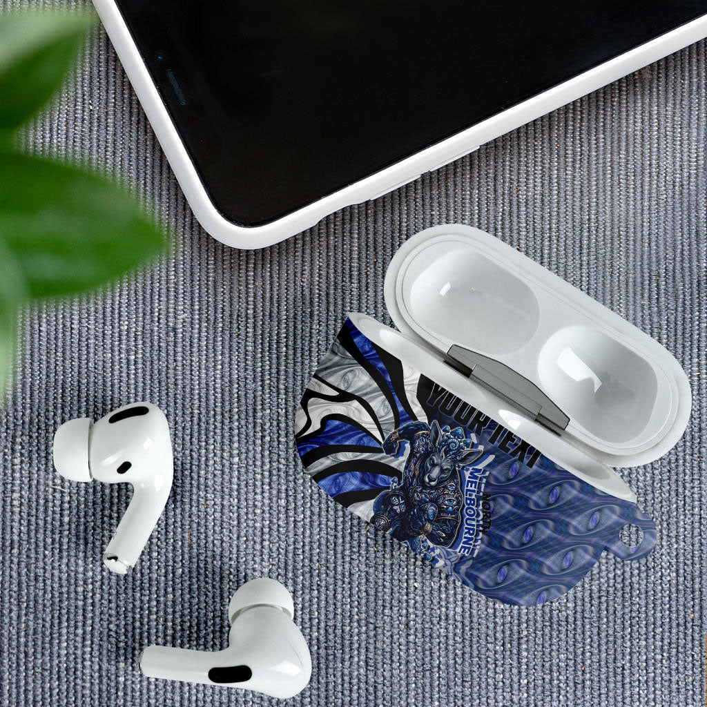 Personalised North Melbourne Kangaroos AirPods Case Trippy Psychedelic Abstract Art Mascot Football Fans