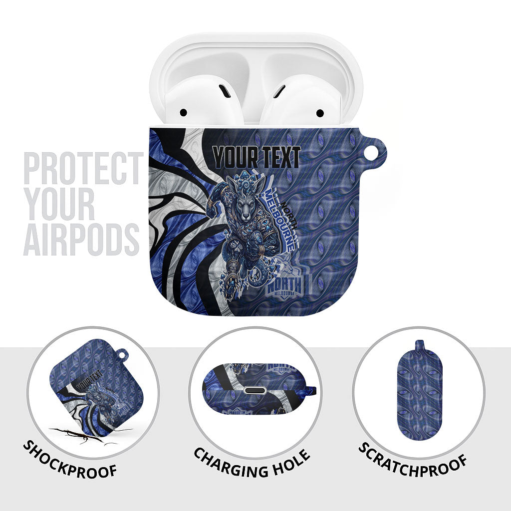 Personalised North Melbourne Kangaroos AirPods Case Trippy Psychedelic Abstract Art Mascot Football Fans