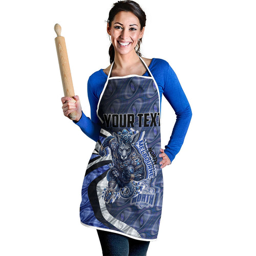 Personalised North Melbourne Kangaroos Apron Trippy Psychedelic Abstract Art Mascot Football Fans