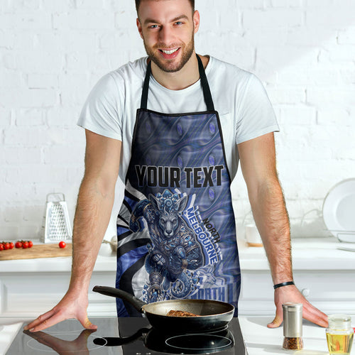 Personalised North Melbourne Kangaroos Apron Trippy Psychedelic Abstract Art Mascot Football Fans