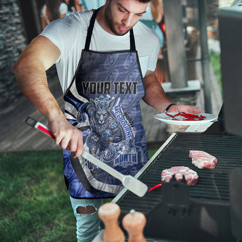 Personalised North Melbourne Kangaroos Apron Trippy Psychedelic Abstract Art Mascot Football Fans