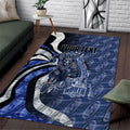 Personalised North Melbourne Kangaroos Area Rug Trippy Psychedelic Abstract Art Mascot Football Fans