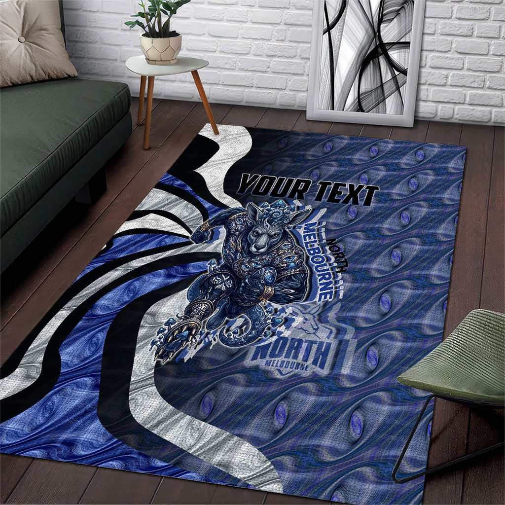 Personalised North Melbourne Kangaroos Area Rug Trippy Psychedelic Abstract Art Mascot Football Fans