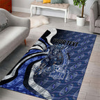 Personalised North Melbourne Kangaroos Area Rug Trippy Psychedelic Abstract Art Mascot Football Fans