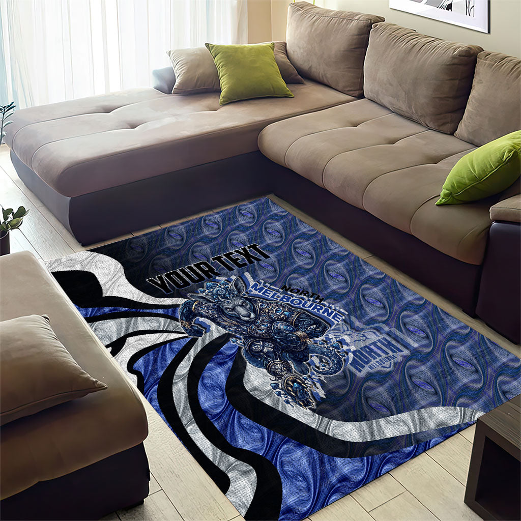 Personalised North Melbourne Kangaroos Area Rug Trippy Psychedelic Abstract Art Mascot Football Fans