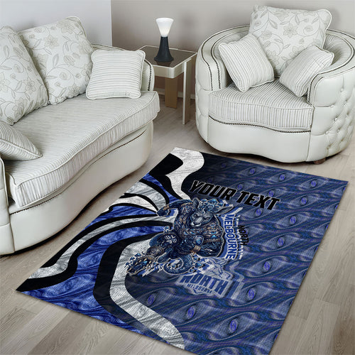 Personalised North Melbourne Kangaroos Area Rug Trippy Psychedelic Abstract Art Mascot Football Fans