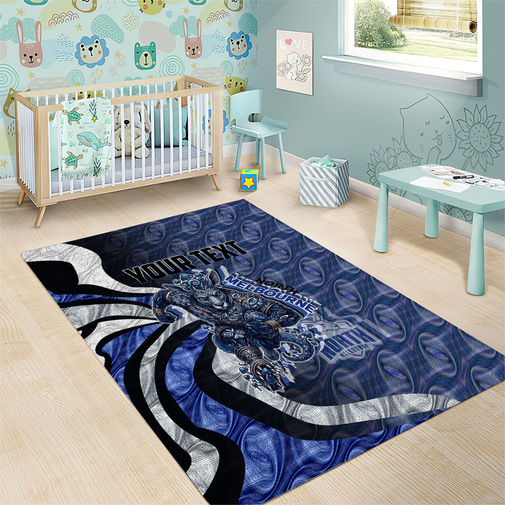 Personalised North Melbourne Kangaroos Area Rug Trippy Psychedelic Abstract Art Mascot Football Fans
