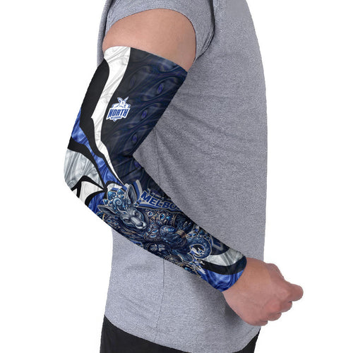 Personalised North Melbourne Kangaroos Arm Sleeves Trippy Psychedelic Abstract Art Mascot Football Fans