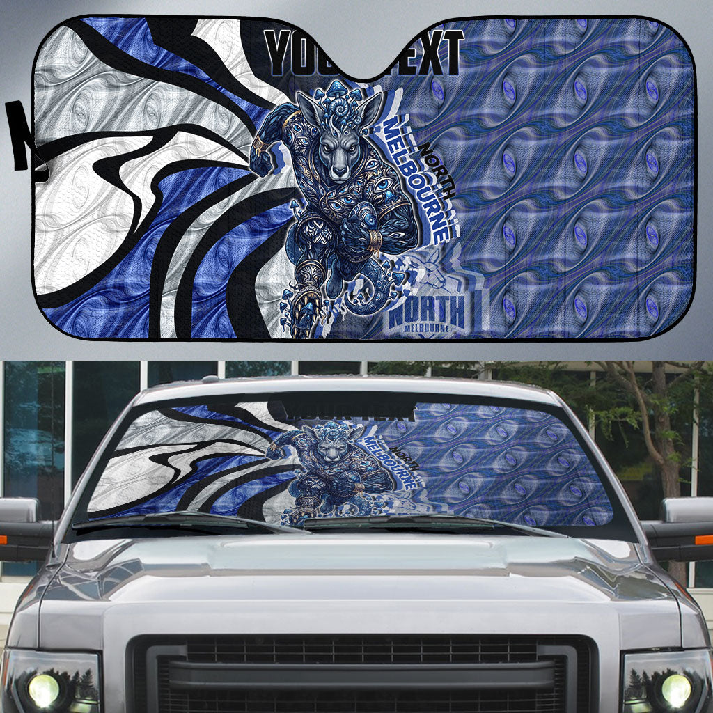 Personalised North Melbourne Kangaroos Auto Sun Shade Trippy Psychedelic Abstract Art Mascot Football Fans
