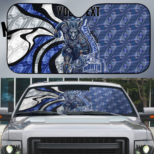 Personalised North Melbourne Kangaroos Auto Sun Shade Trippy Psychedelic Abstract Art Mascot Football Fans
