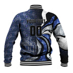 Personalised North Melbourne Kangaroos Baseball Jacket Trippy Psychedelic Abstract Art Mascot Football Fans