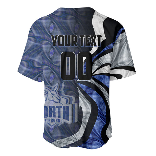 Personalised North Melbourne Kangaroos Baseball Jersey Trippy Psychedelic Abstract Art Mascot Football Fans