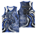 Personalised North Melbourne Kangaroos Basketball Jersey Trippy Psychedelic Abstract Art Mascot Football Fans