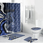 Personalised North Melbourne Kangaroos Bathroom Set Trippy Psychedelic Abstract Art Mascot Football Fans