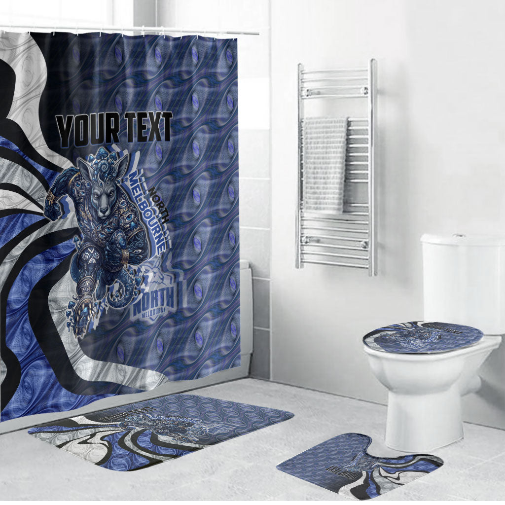 Personalised North Melbourne Kangaroos Bathroom Set Trippy Psychedelic Abstract Art Mascot Football Fans