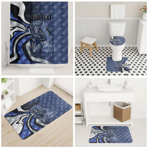 Personalised North Melbourne Kangaroos Bathroom Set Trippy Psychedelic Abstract Art Mascot Football Fans