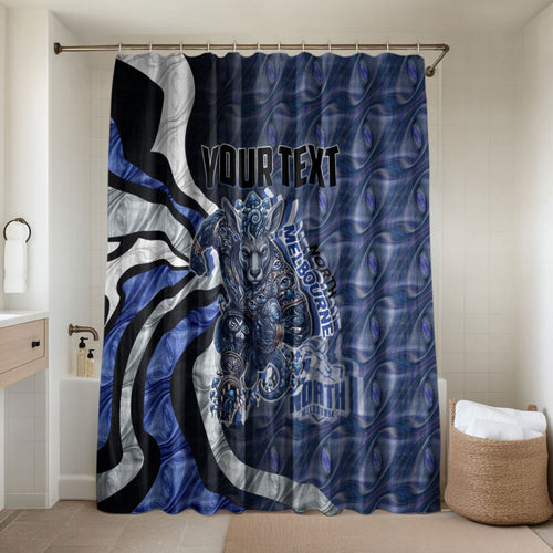 Personalised North Melbourne Kangaroos Bathroom Set Trippy Psychedelic Abstract Art Mascot Football Fans