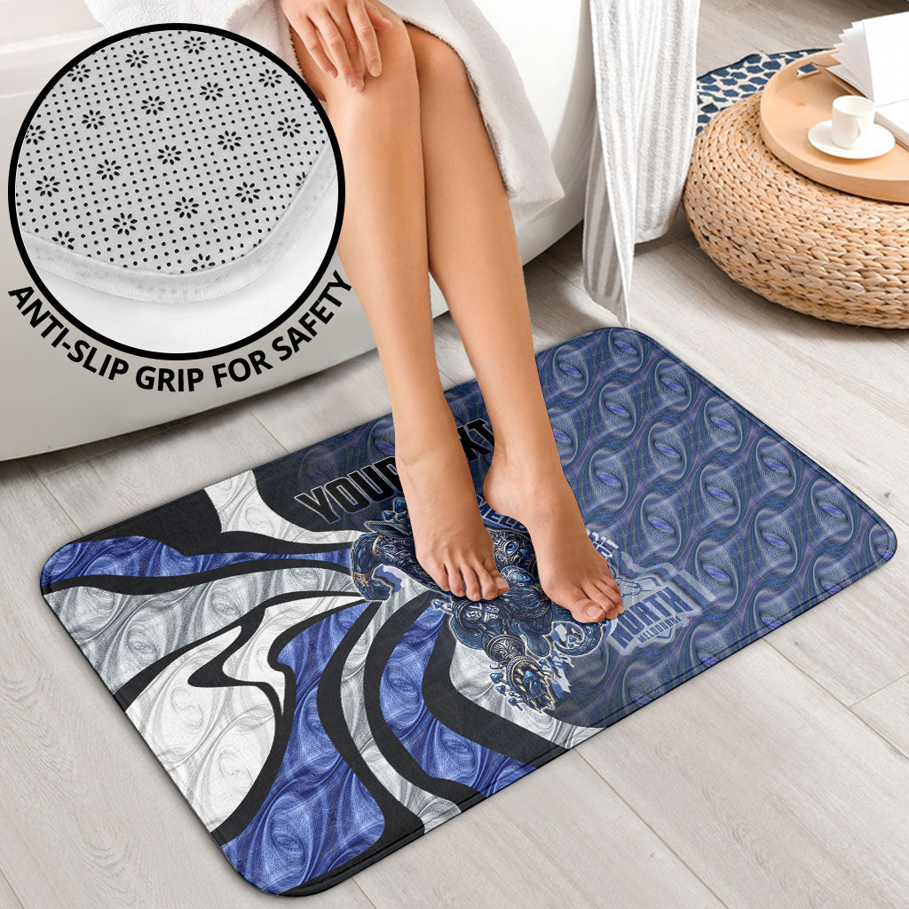 Personalised North Melbourne Kangaroos Bathroom Set Trippy Psychedelic Abstract Art Mascot Football Fans