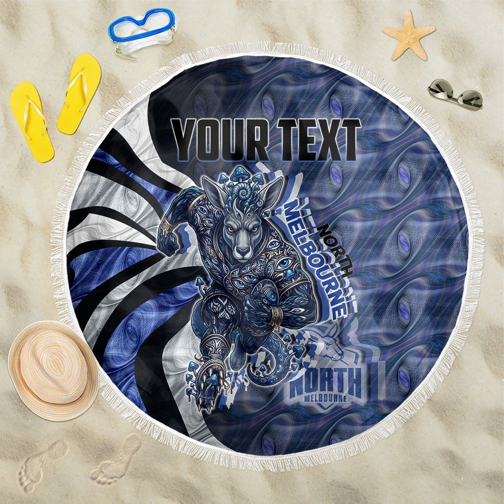 Personalised North Melbourne Kangaroos Beach Blanket Trippy Psychedelic Abstract Art Mascot Football Fans