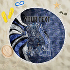 Personalised North Melbourne Kangaroos Beach Blanket Trippy Psychedelic Abstract Art Mascot Football Fans