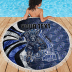 Personalised North Melbourne Kangaroos Beach Blanket Trippy Psychedelic Abstract Art Mascot Football Fans
