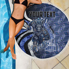 Personalised North Melbourne Kangaroos Beach Blanket Trippy Psychedelic Abstract Art Mascot Football Fans
