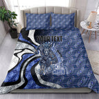 Personalised North Melbourne Kangaroos Bedding Set Trippy Psychedelic Abstract Art Mascot Football Fans