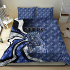 Personalised North Melbourne Kangaroos Bedding Set Trippy Psychedelic Abstract Art Mascot Football Fans