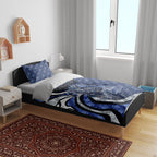 Personalised North Melbourne Kangaroos Bedding Set Trippy Psychedelic Abstract Art Mascot Football Fans