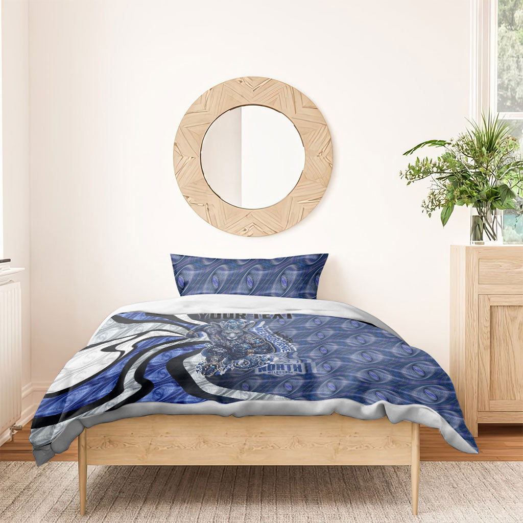 Personalised North Melbourne Kangaroos Bedding Set Trippy Psychedelic Abstract Art Mascot Football Fans