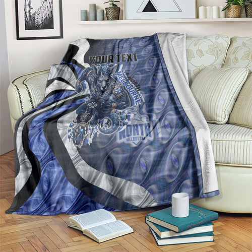Personalised North Melbourne Kangaroos Blanket Trippy Psychedelic Abstract Art Mascot Football Fans