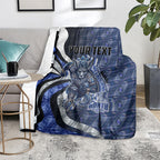 Personalised North Melbourne Kangaroos Blanket Trippy Psychedelic Abstract Art Mascot Football Fans